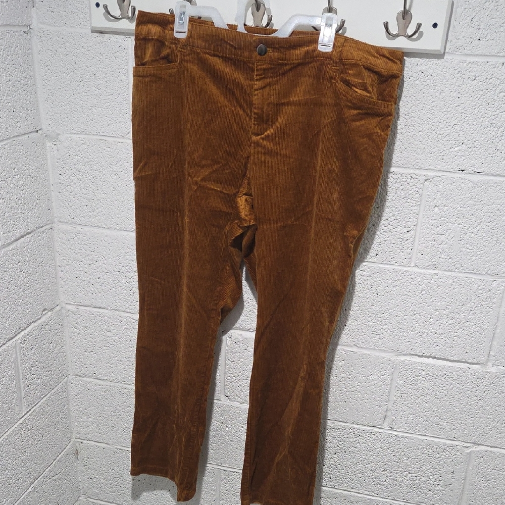 CJ Banks Golden Brown Corduroy Pants
